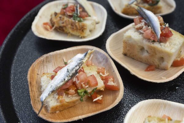 Delightful bruschetta-style appetizer with sardines.