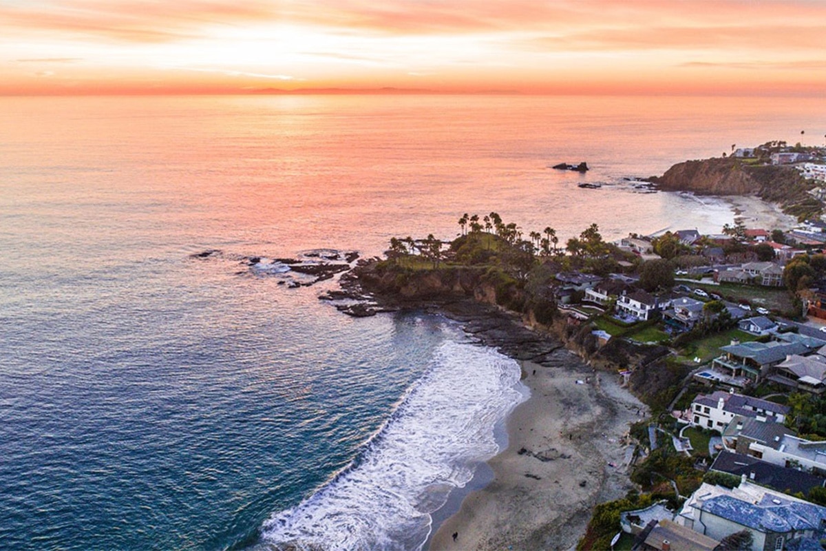 Aerial view of the Pacific Coast in Laguna Niguel.