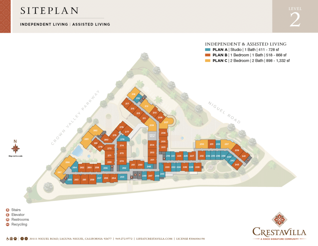 Siteplan for Level 2 at Crestavilla